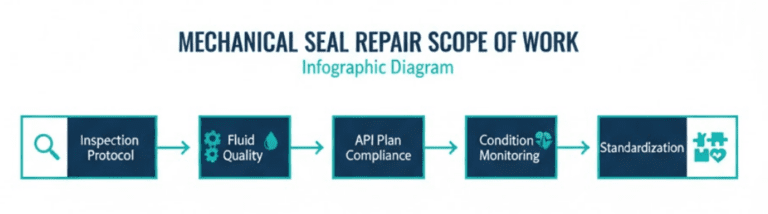 What Should Be Included in a Mechanical Seal Repair Service Contract? 1 Diagram showing five core practices that belong in every mechanical seal repair service contract scope of work