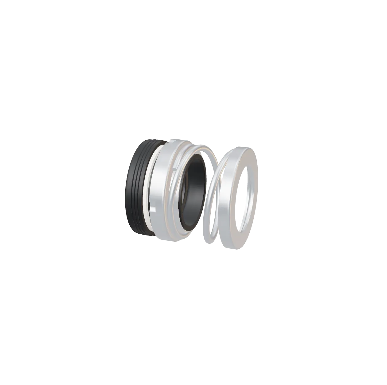 Single-spring mechanical seal, assembled