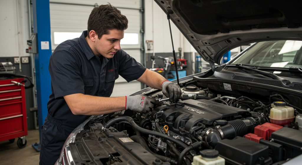 Ein Leck in der Wasserpumpe eines Autos reparieren