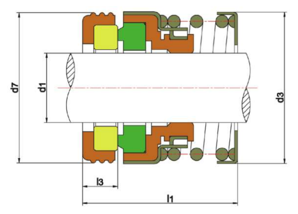 WM 108 section drawing with dimension letters