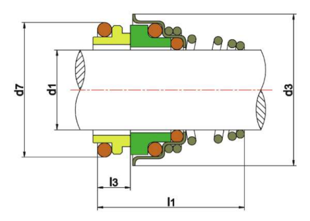 WM 155/155B section drawing with dimension letters