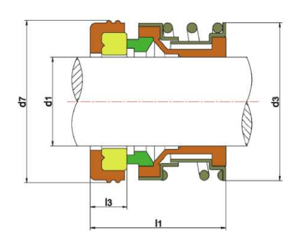 WM 166/E section drawing with dimension letters