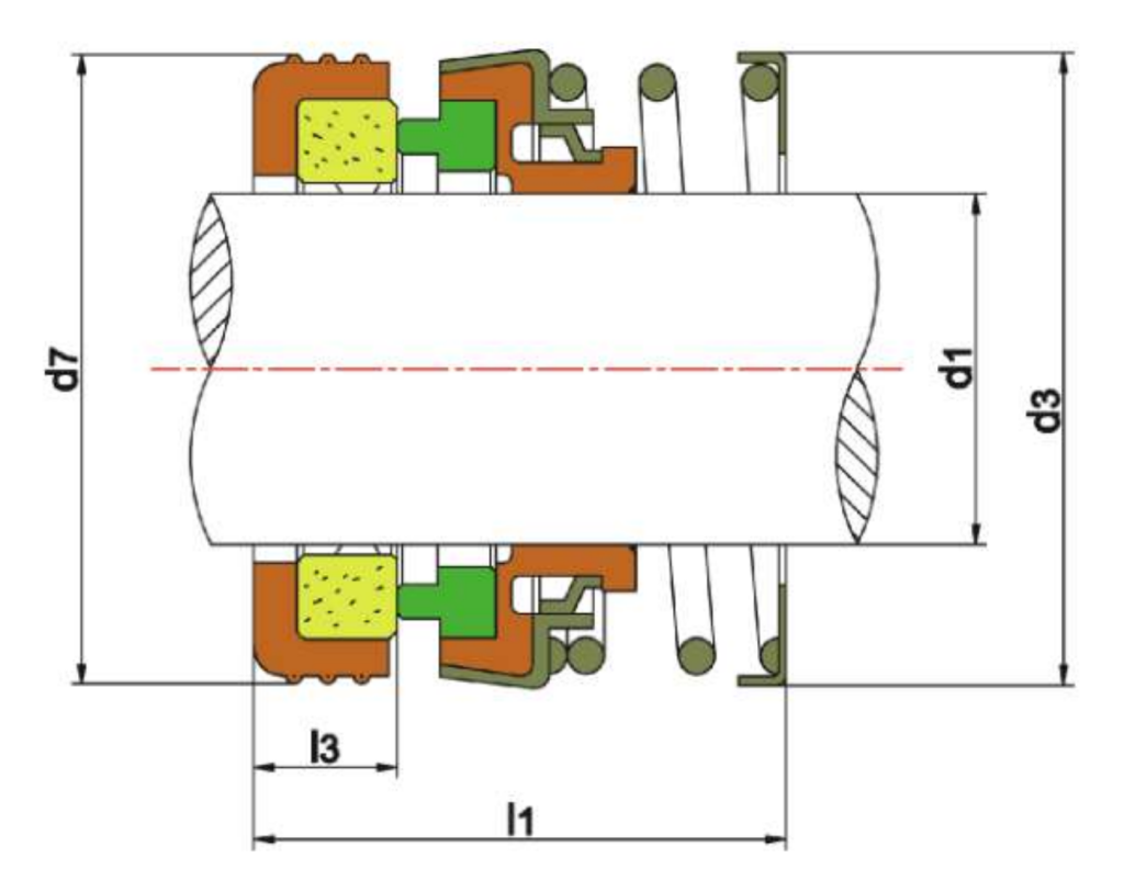 WM 166T section drawing with dimension letters