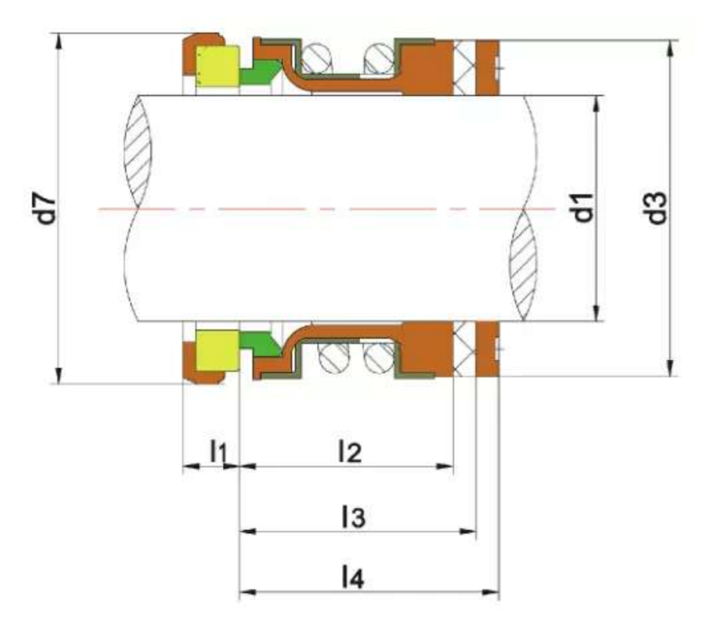 WM 2100 section drawing with dimension letters