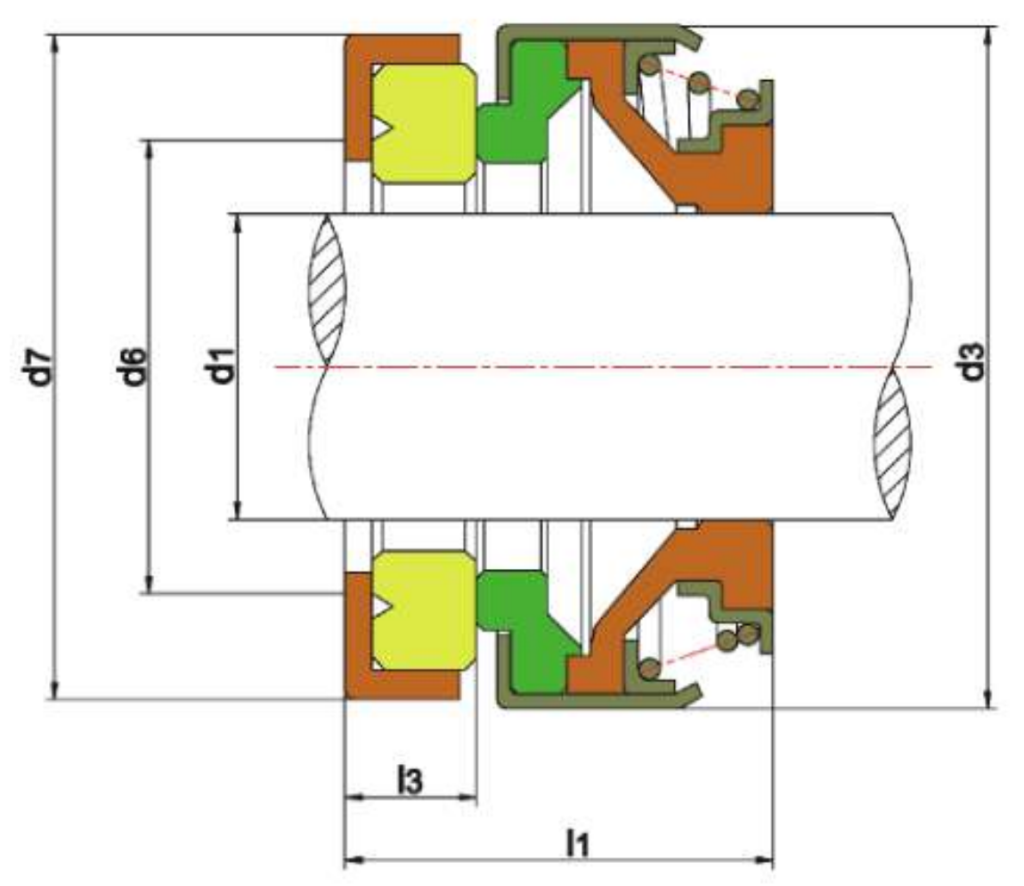 WM 301 section drawing with dimension letters