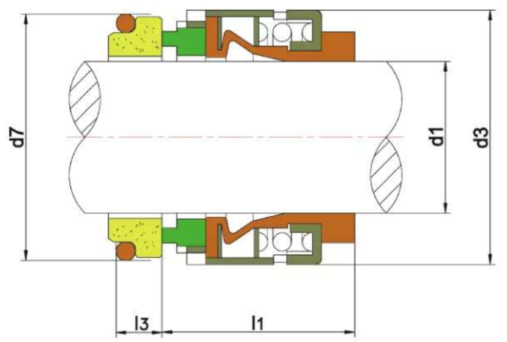 WM 502 section drawing with dimension letters