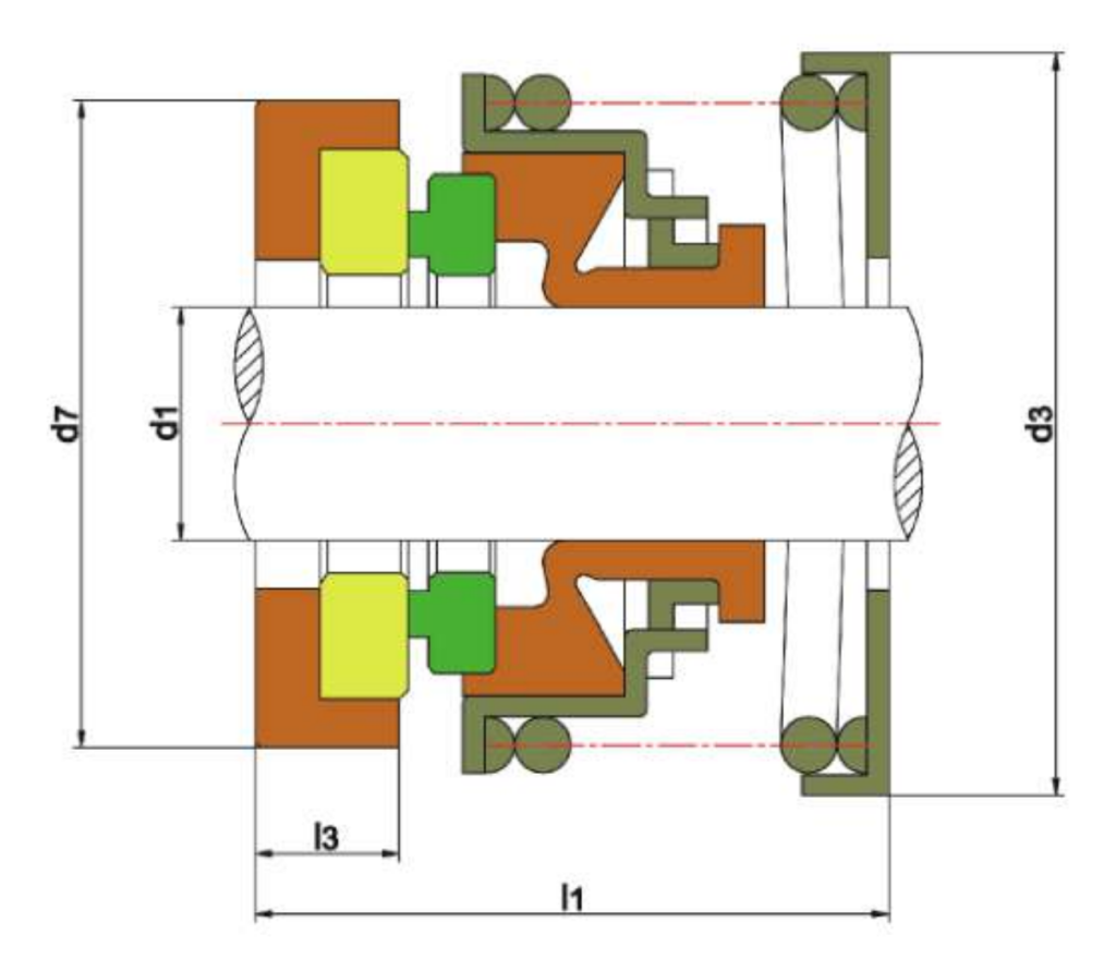 WM 70 section drawing with dimension letters