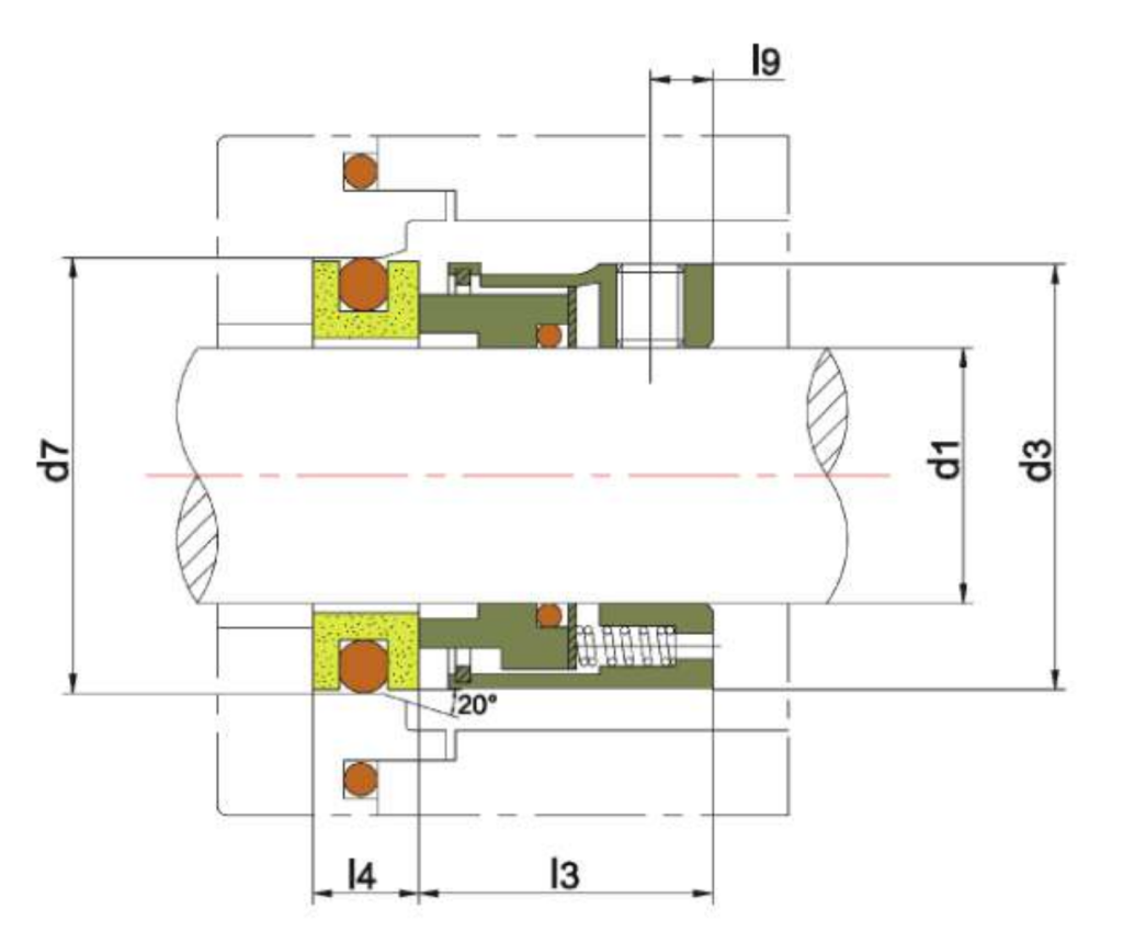 WM 8U8T section drawing with dimension letters