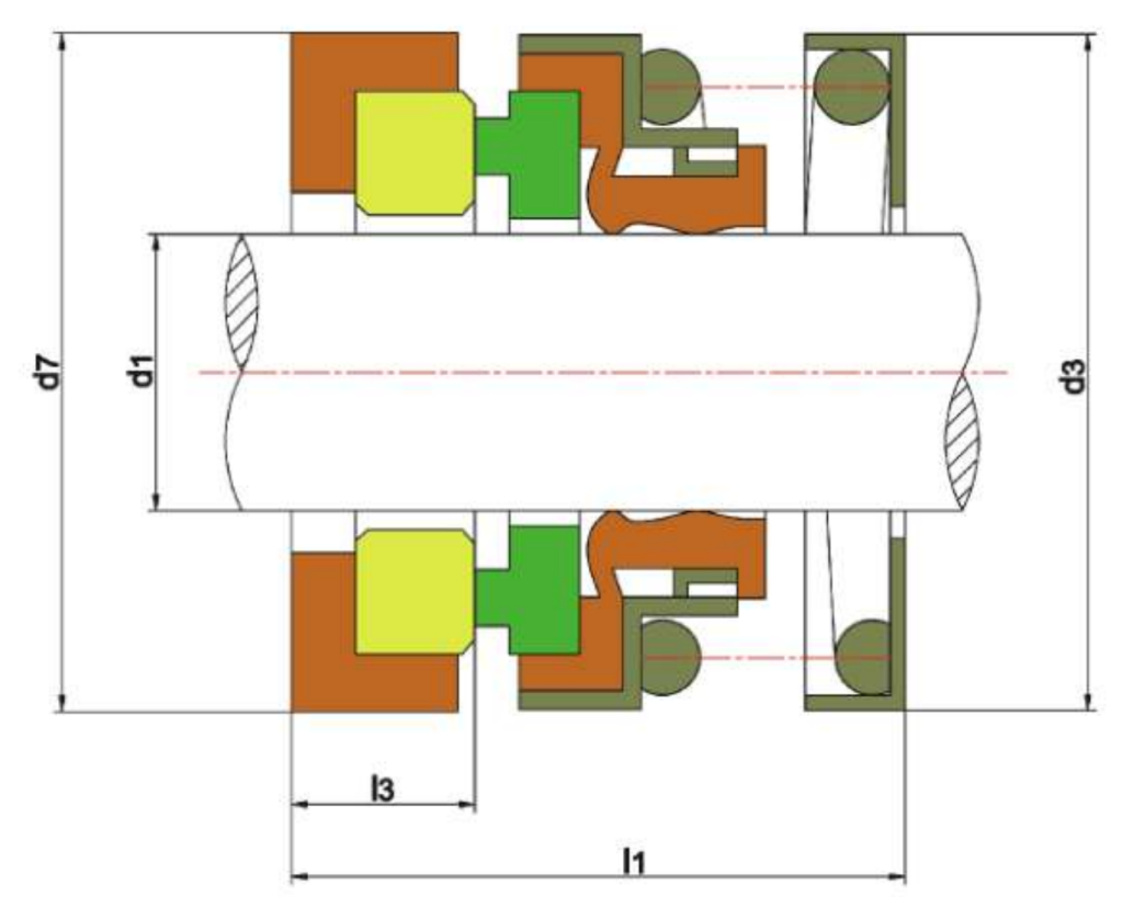 WM 960 section drawing with dimension letters