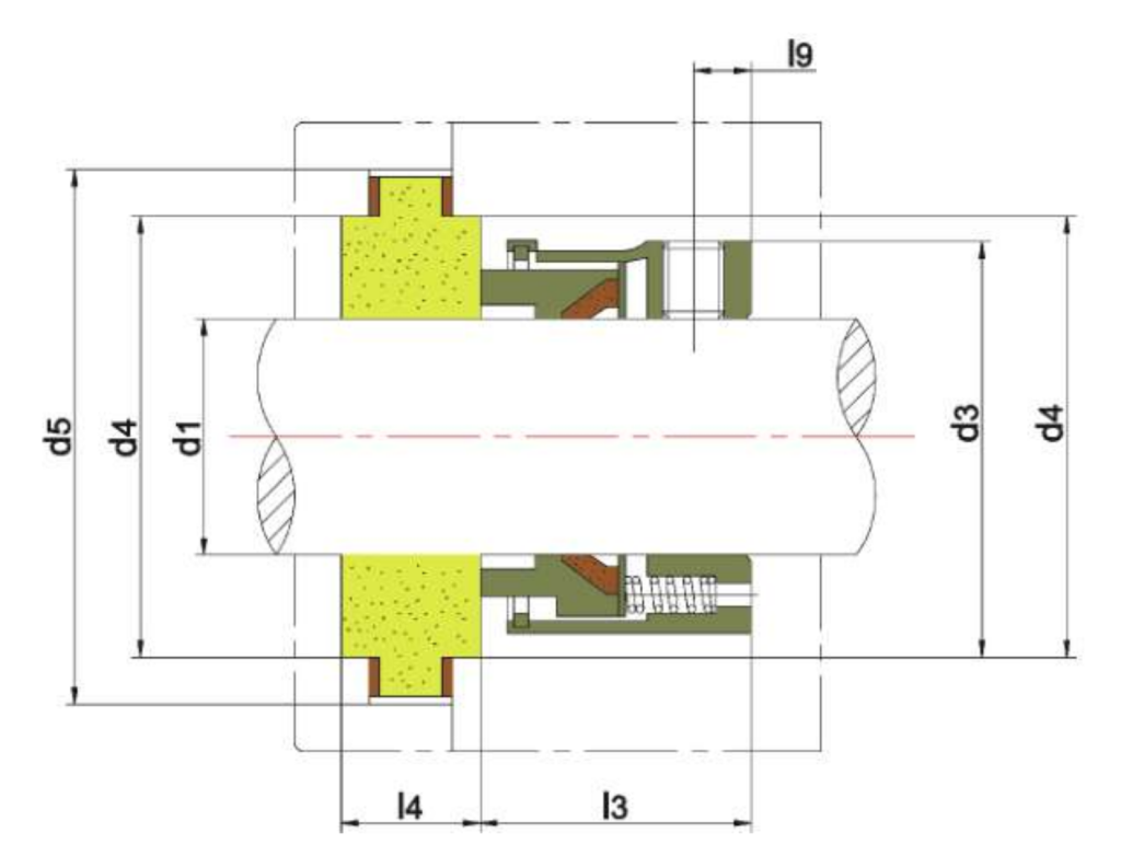 WM 9U9T section drawing with dimension letters