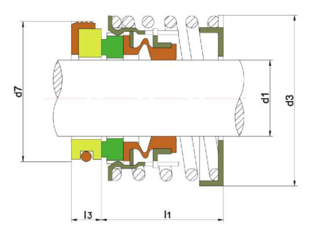 WM FBD section drawing with dimension letters