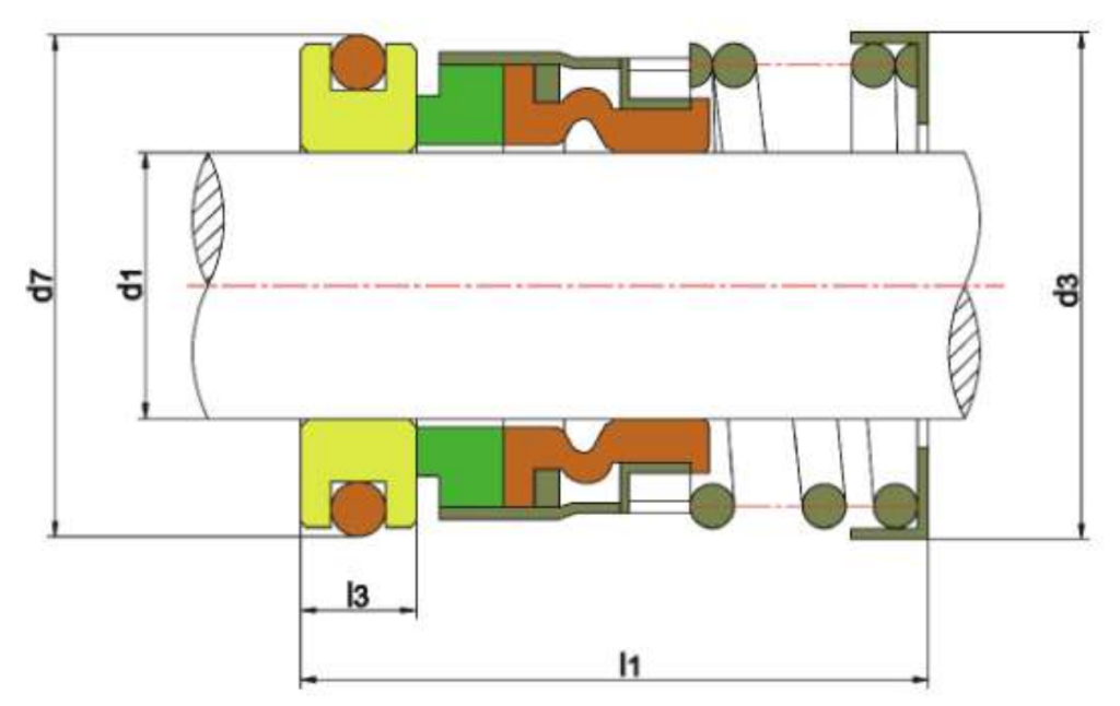 WM T1 section drawing with dimension letters